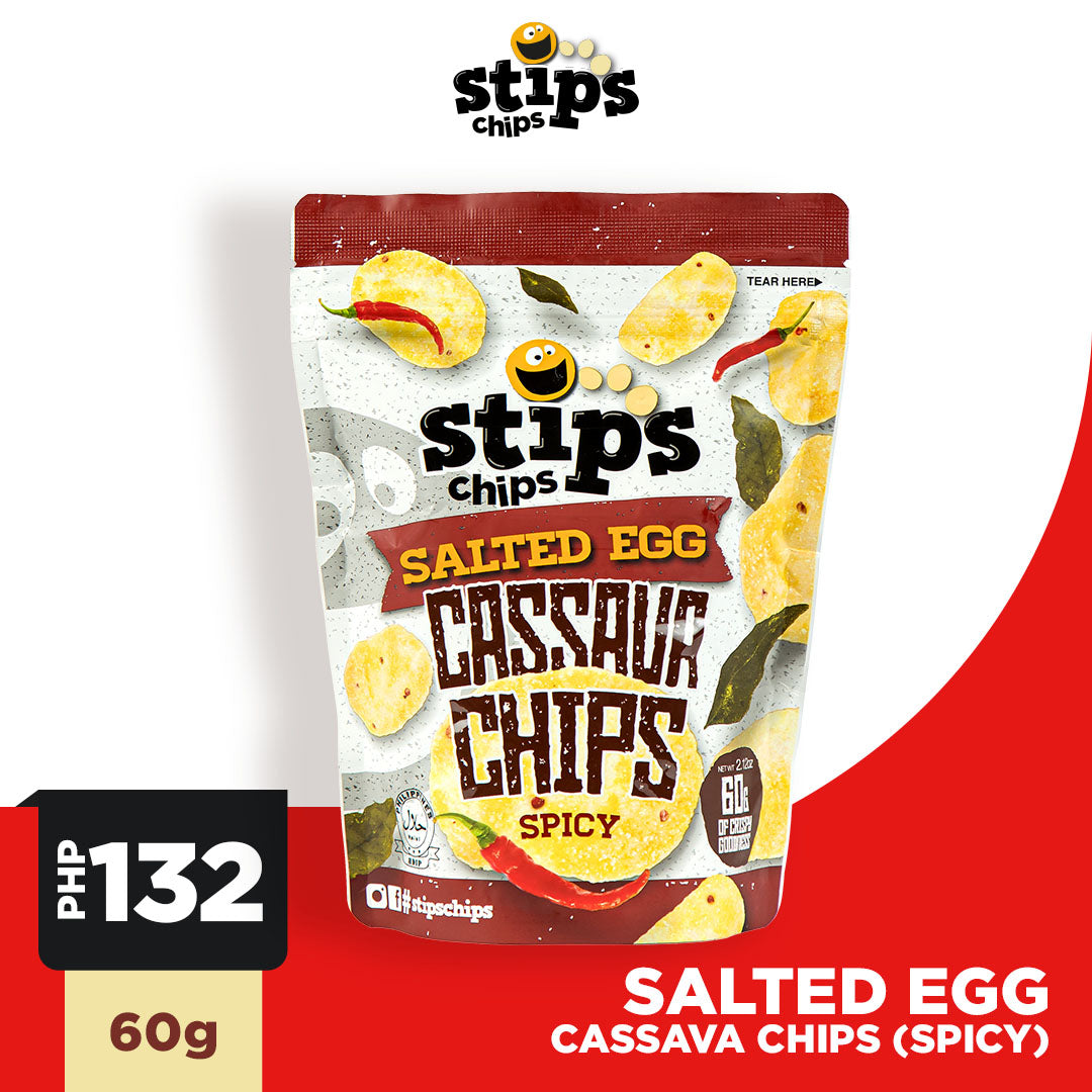 Stip's Chips Salted Egg Cassava Chips Spicy 60g