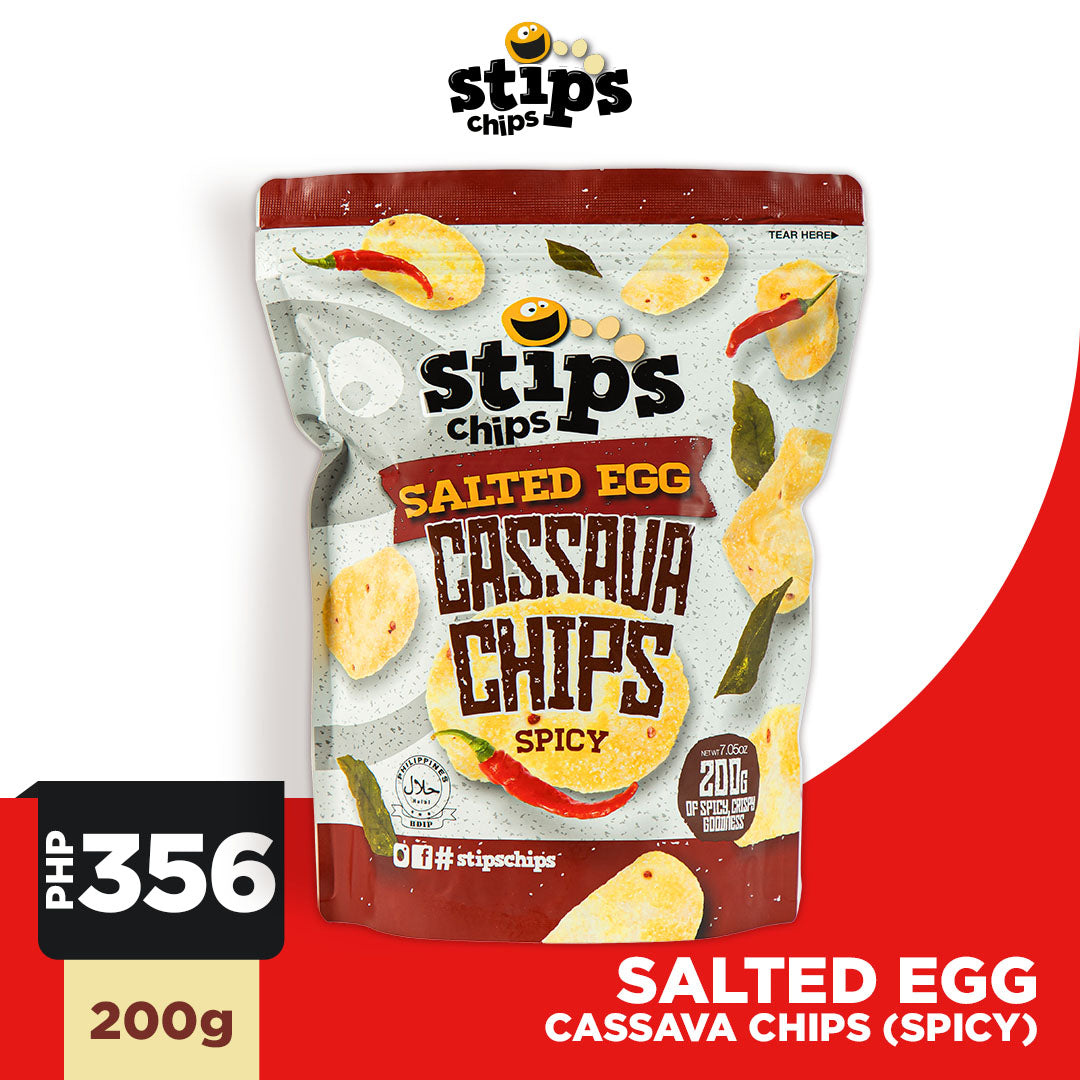 Stip's Chips Salted Egg Cassava Chips Spicy 200g