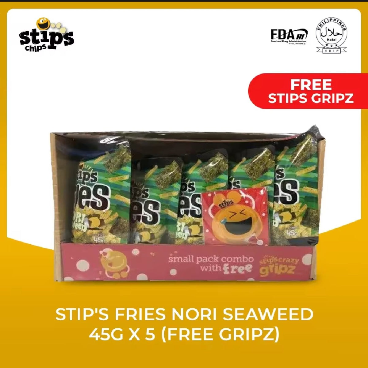 Stip's Chips Nori Seaweed Bundle 45G x 5