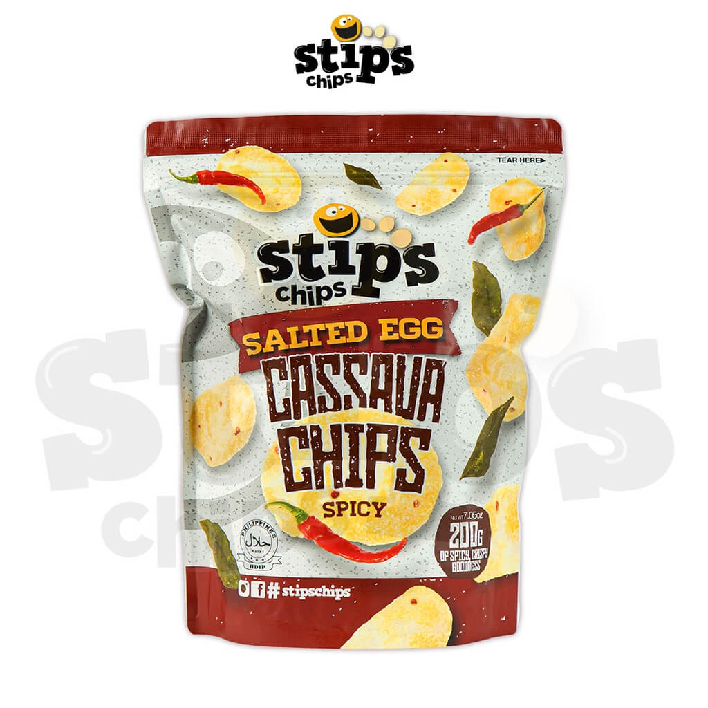 Stip's Chips Salted Egg Cassava Chips Spicy 200g